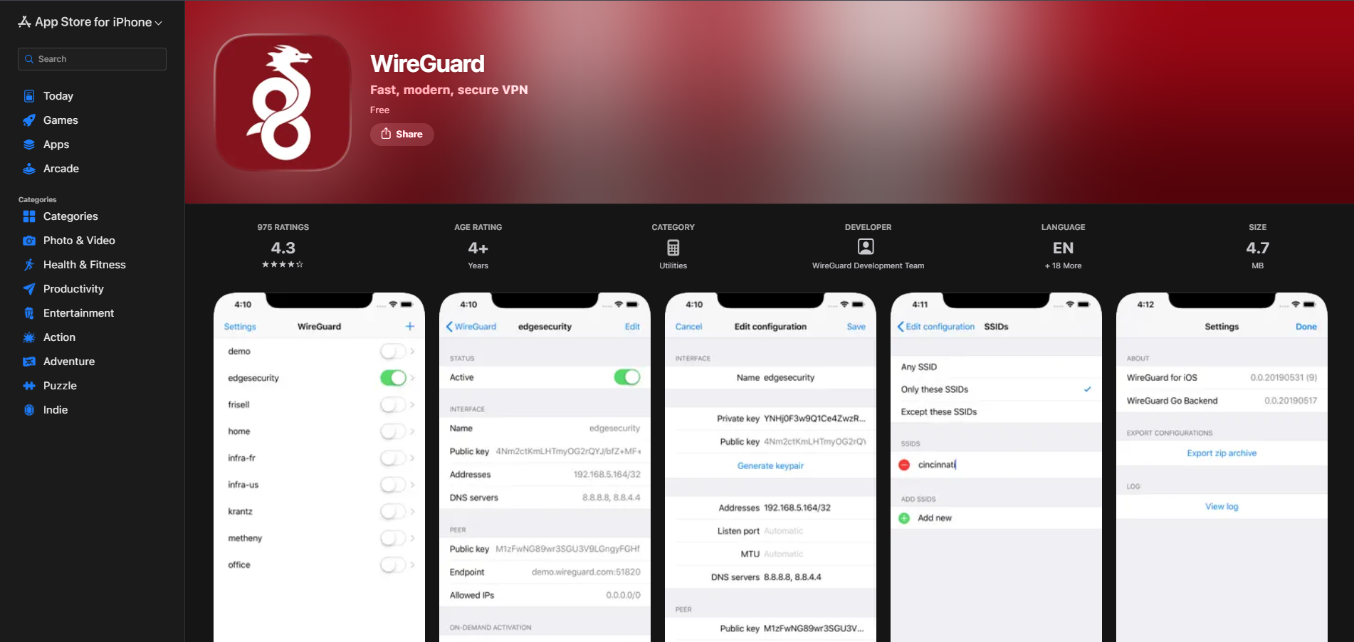 Ứng dụng kết nối VPN WireGuard trên App Store iOS iPhone iPad