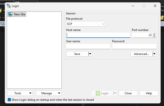 WinSCP SCP Setup