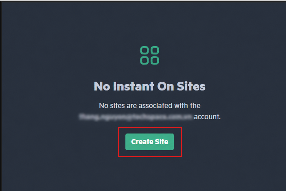 Click nút Create Site trên Portal