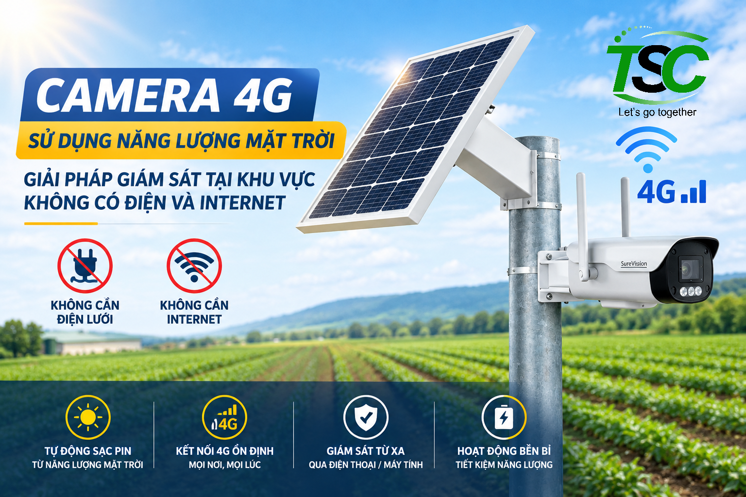 Camera 4G Năng Lượng Mặt Trời – Giải Pháp Giám Sát Không Cần Điện, Internet