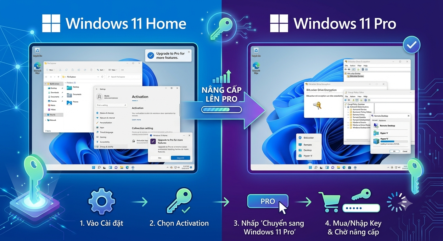 Hướng dẫn nâng cấp Windows 11 Home lên Windows 11 Pro